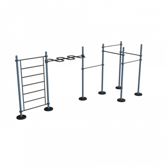 Рукоход-змейка, шведская стенка, четырехсторонний турник / Combined Horizontal Ladder, Wall and Uneven Pull Up BarsМВ